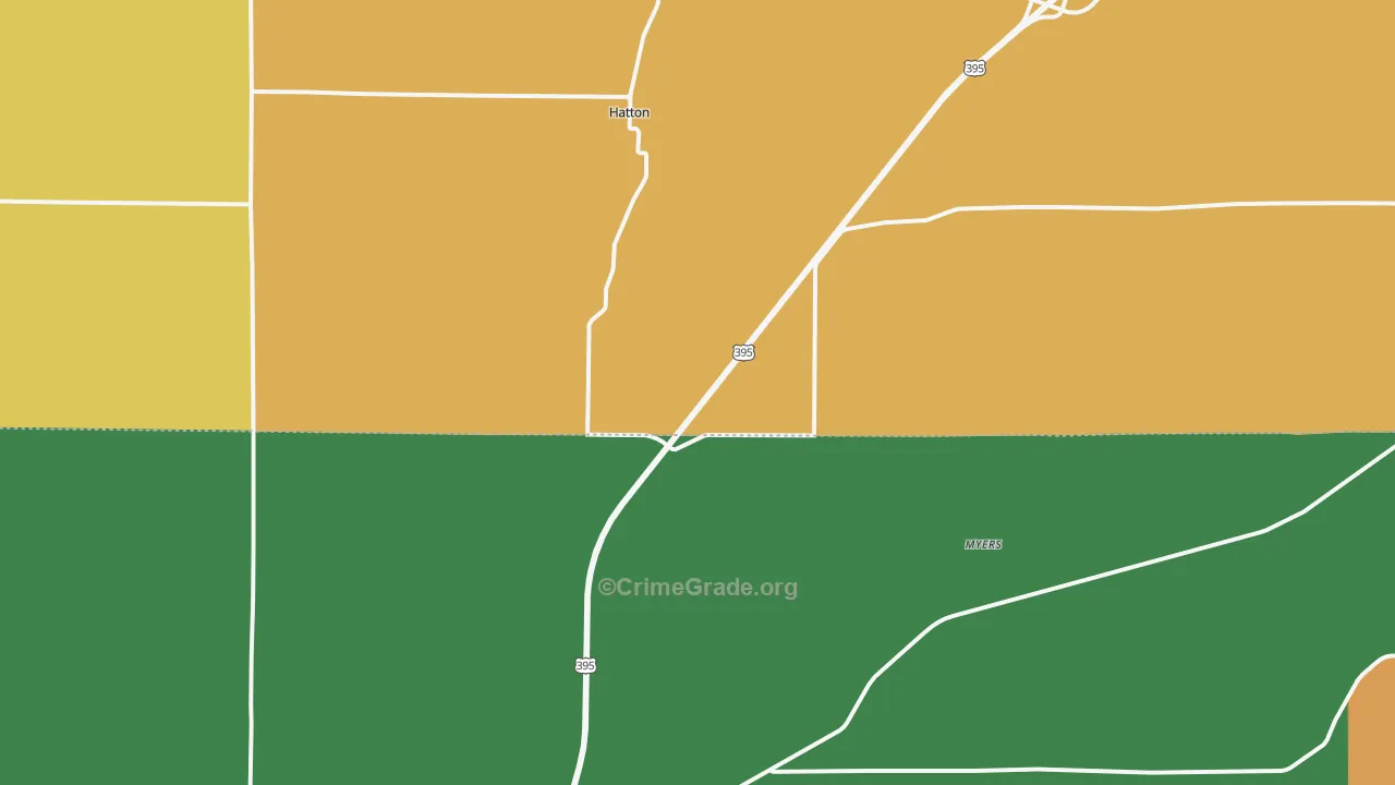 Hatton, WA Map of Robbery Rates