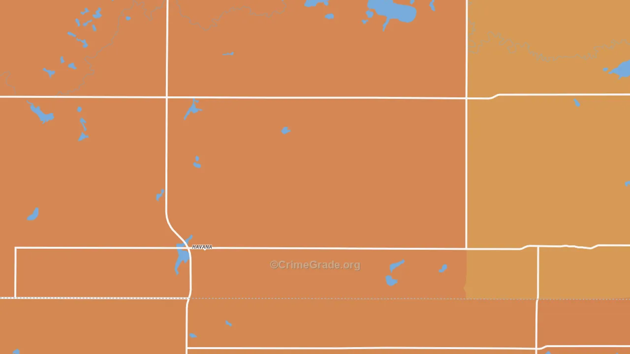 Havana, ND Map of Robbery Rates
