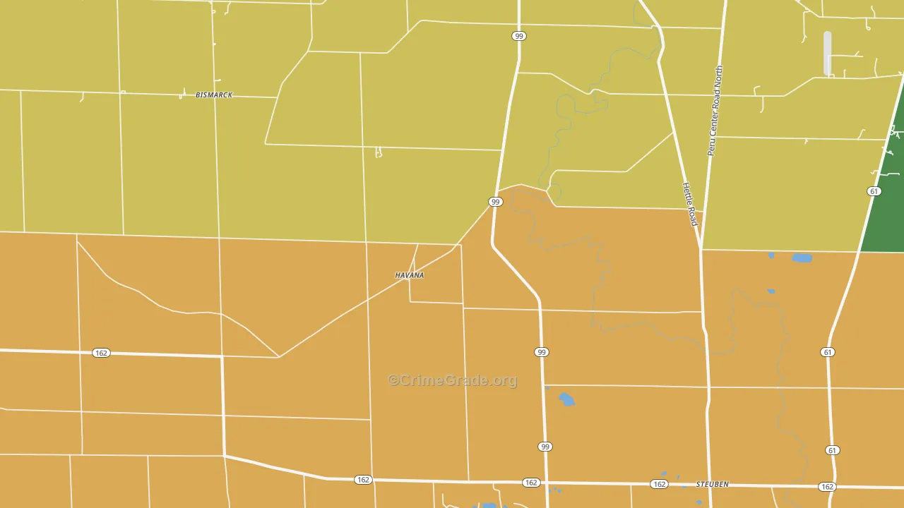 Havana, OH Map of Robbery Rates