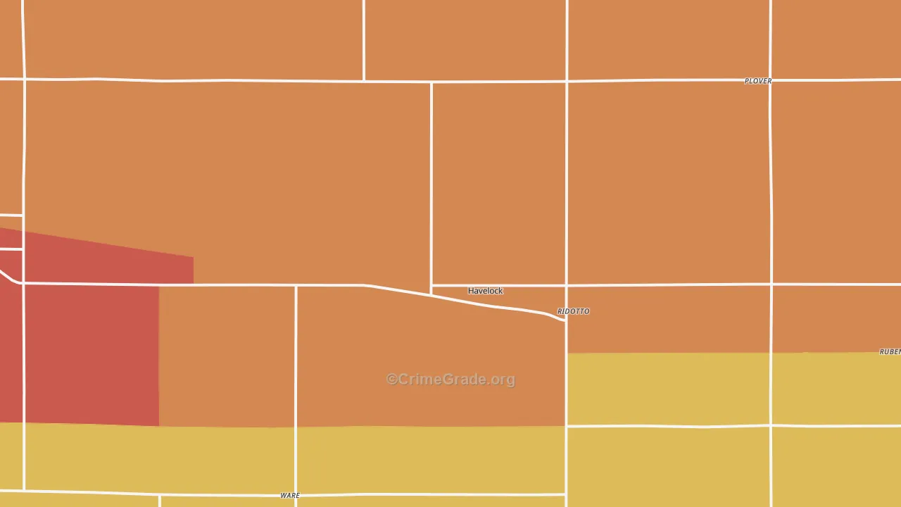 Havelock, IA Map of Robbery Rates