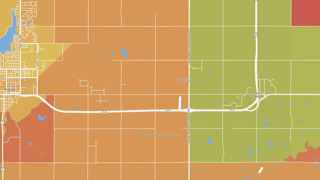 Haverhill, KS Map of Robbery Rates