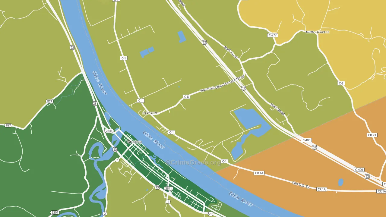 Haverhill, OH Map of Robbery Rates