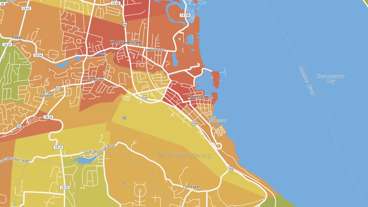 Haverstraw, NY Map of Robbery Rates