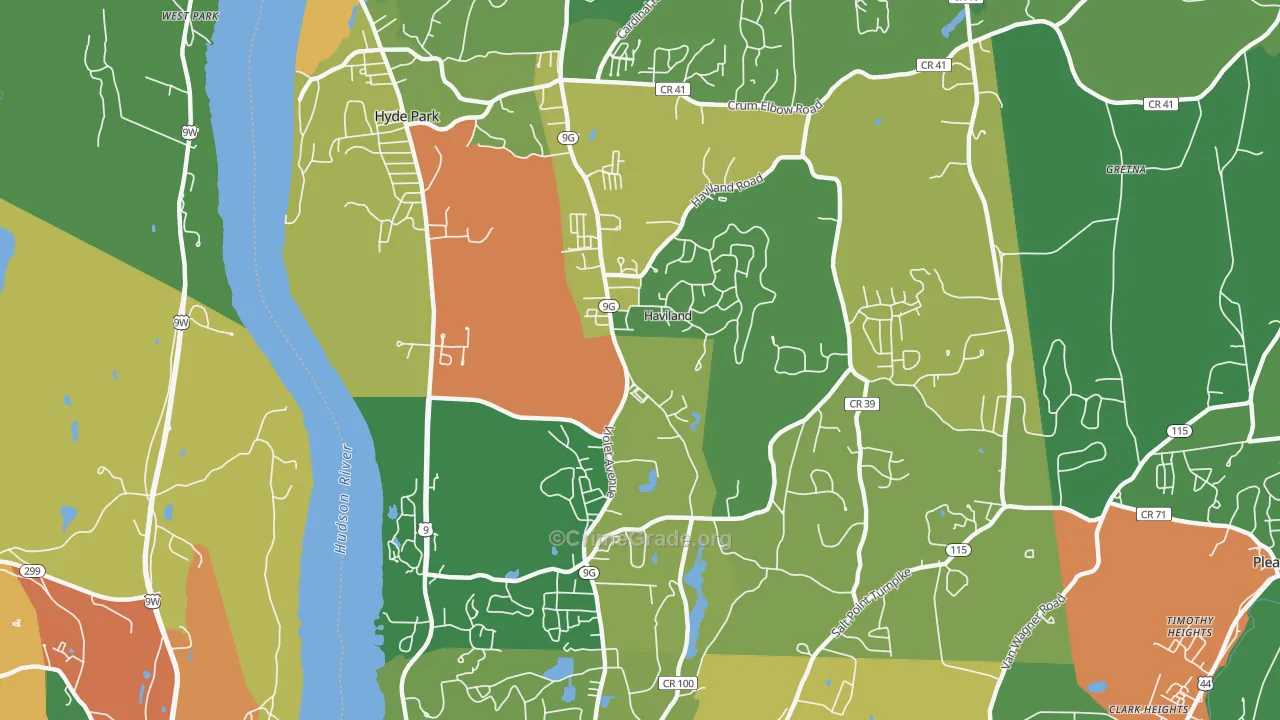 Haviland, NY Map of Robbery Rates