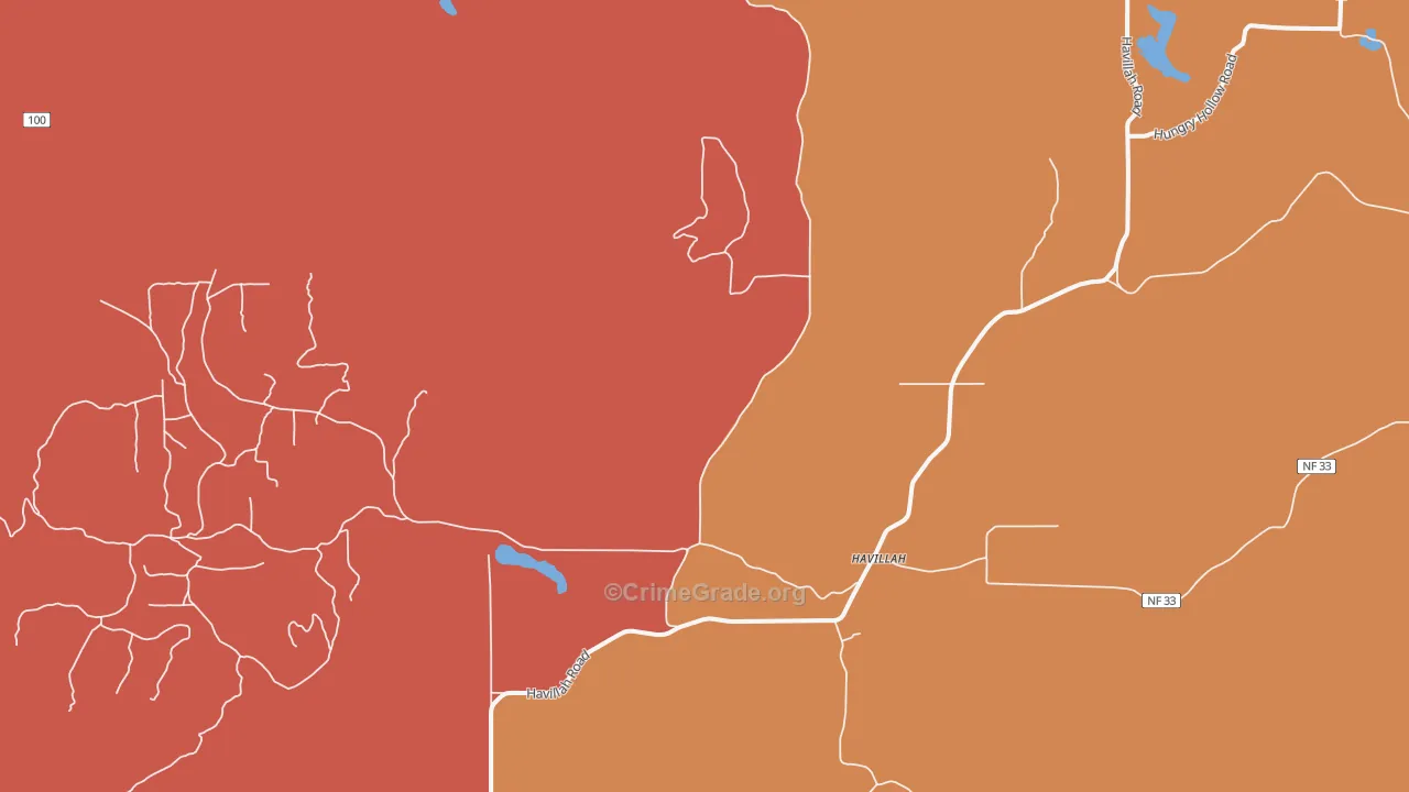 Havillah, WA Map of Robbery Rates