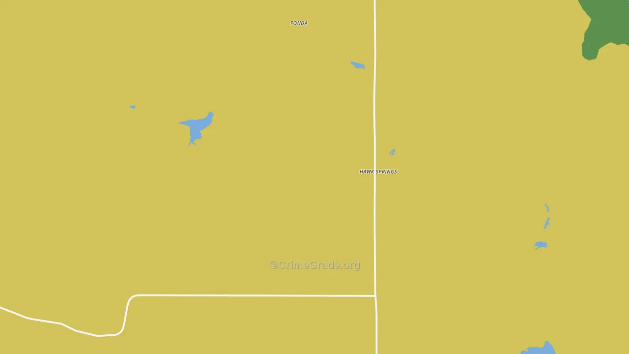 Hawk Springs, WY Map of Robbery Rates