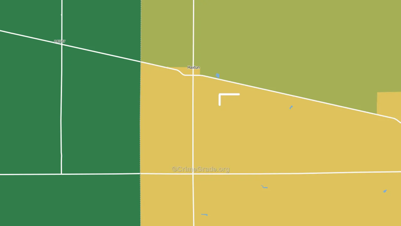 Haxtun, CO Map of Robbery Rates