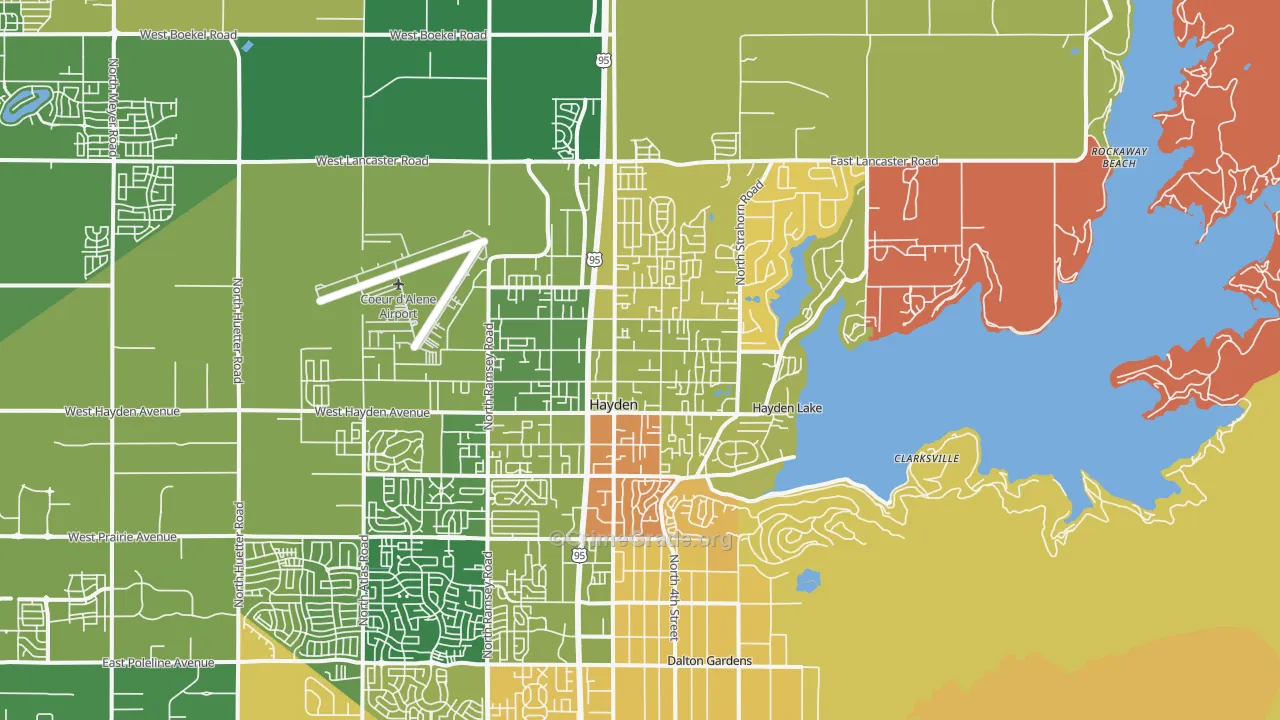 Hayden, ID Map of Robbery Rates