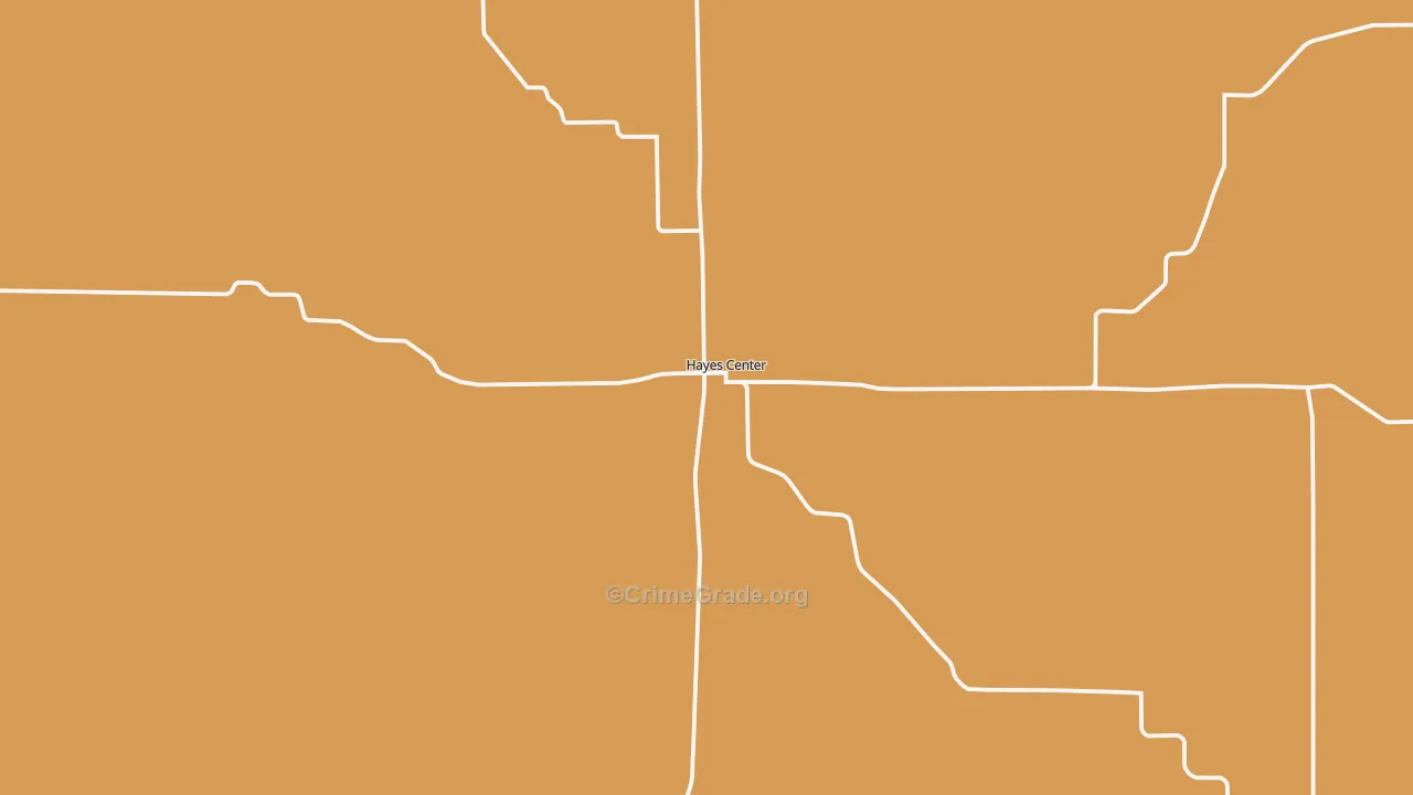 Hayes Center, NE Map of Robbery Rates