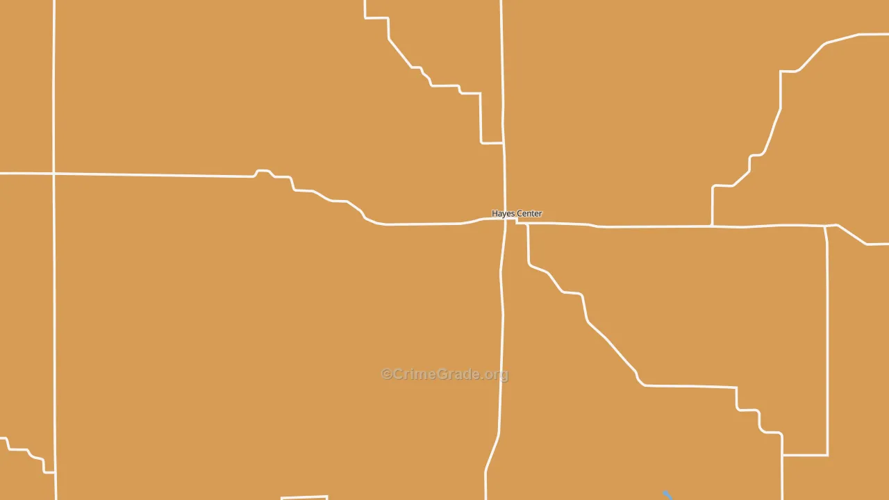 Hayes County, NE Map of Robbery Rates