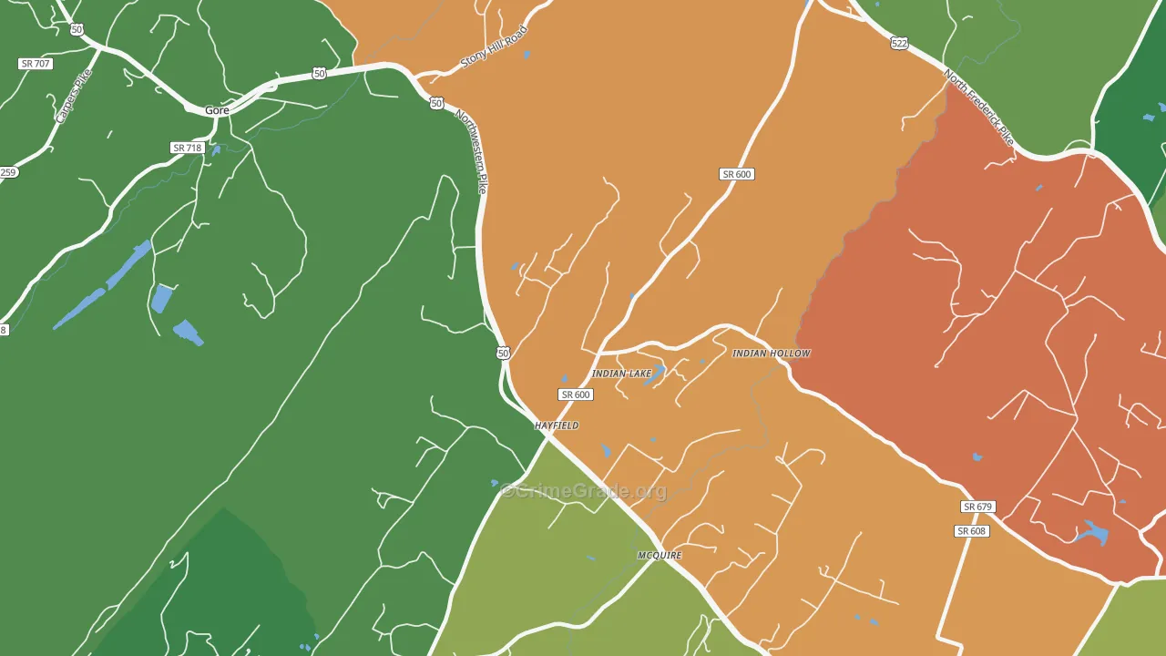 Hayfield, VA Map of Robbery Rates