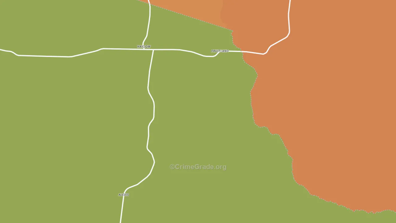 Haylow, GA Map of Robbery Rates
