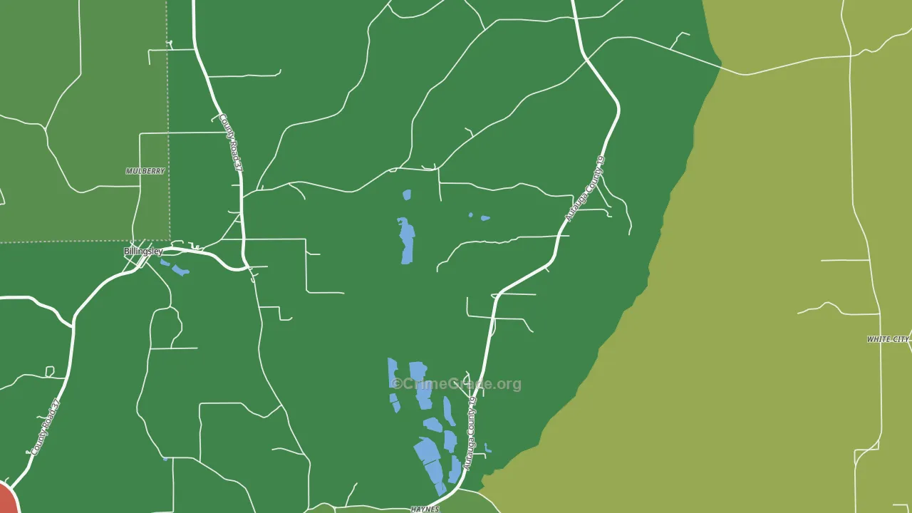 Haynes, AL Map of Robbery Rates