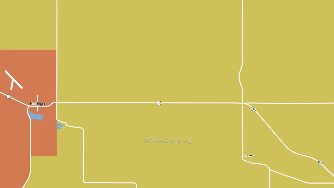 Haynes, ND Map of Robbery Rates