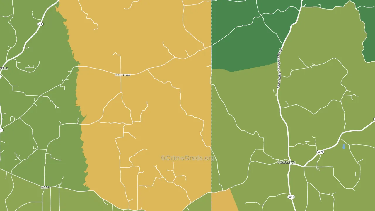Hays, MS Map of Robbery Rates