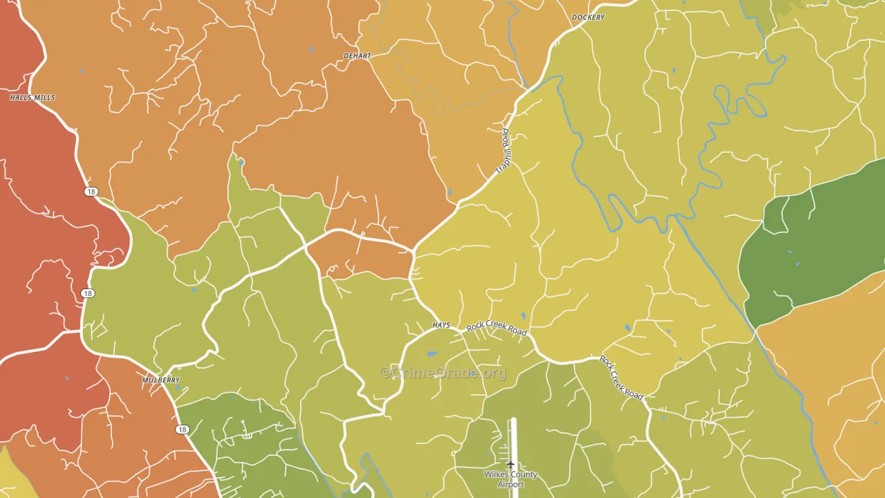 Hays, NC Map of Robbery Rates