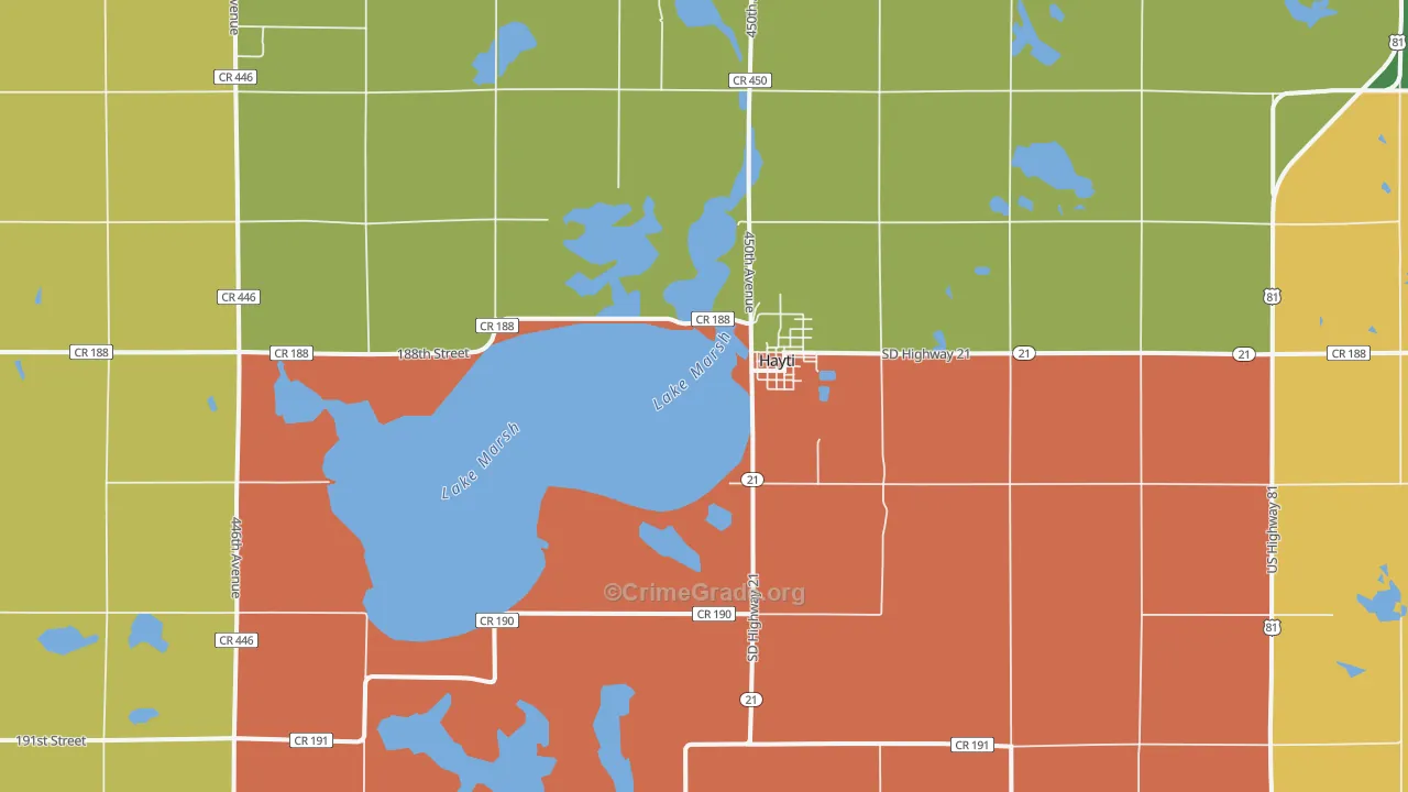 Hayti, SD Map of Robbery Rates