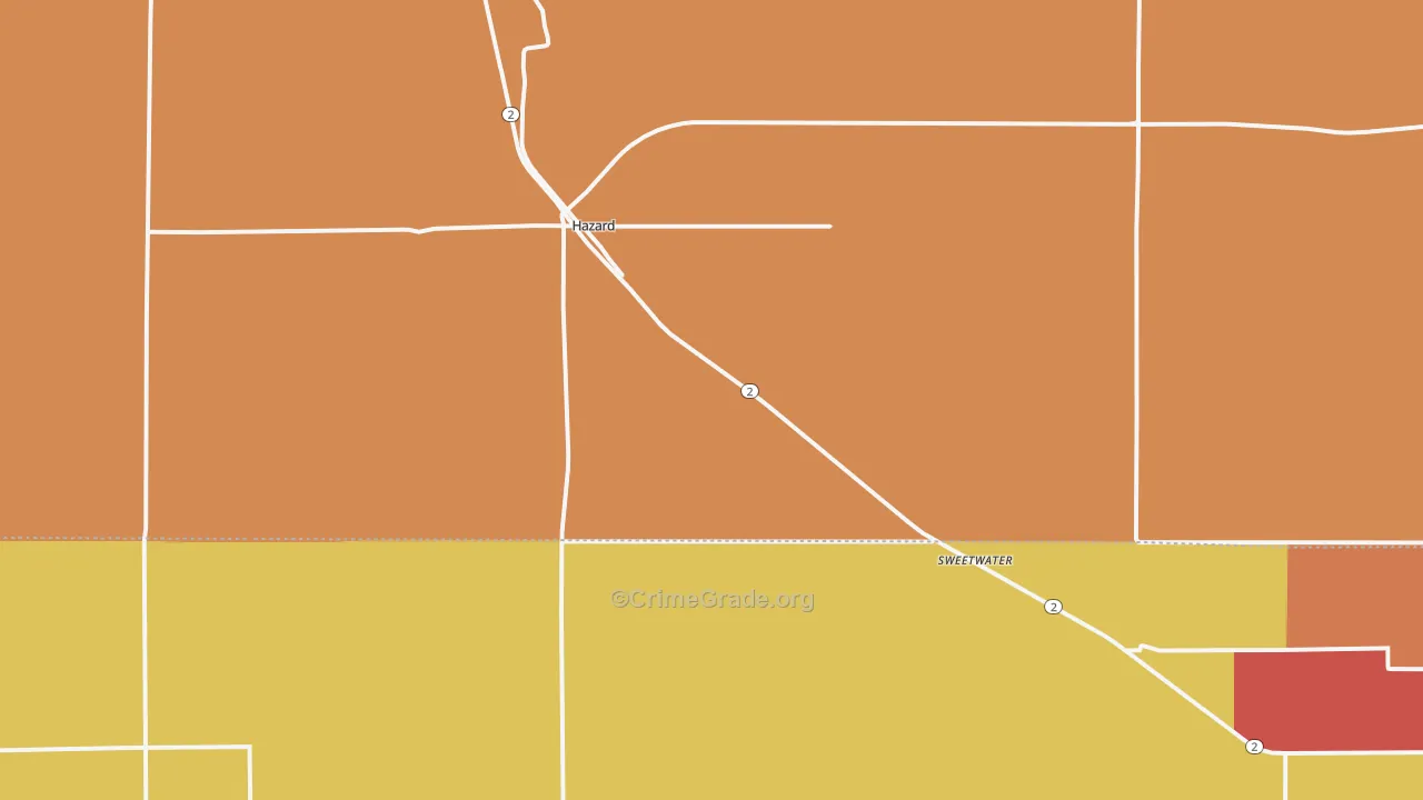 Hazard, NE Map of Robbery Rates