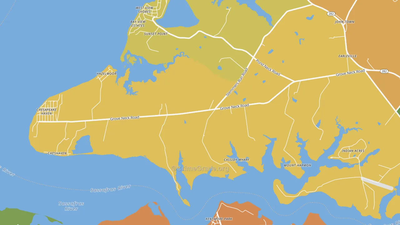 Hazelmoor, MD Map of Robbery Rates