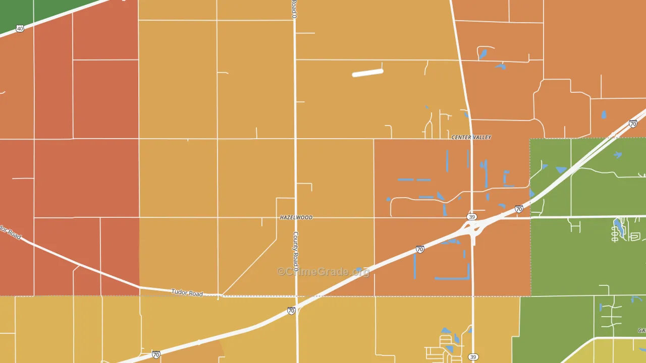 Hazelwood, IN Map of Robbery Rates