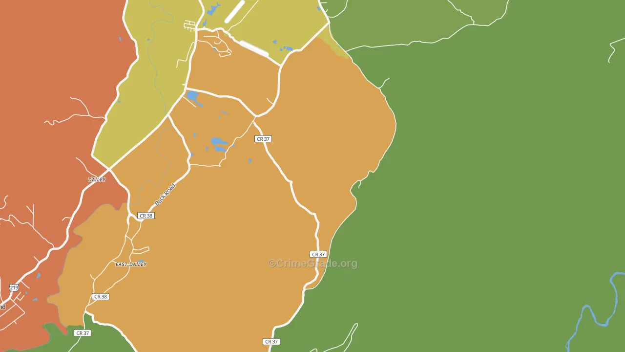 Hazelwood, WV Map of Robbery Rates