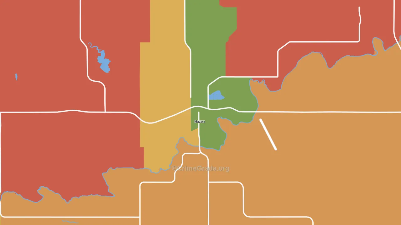 Hazen, ND Map of Robbery Rates