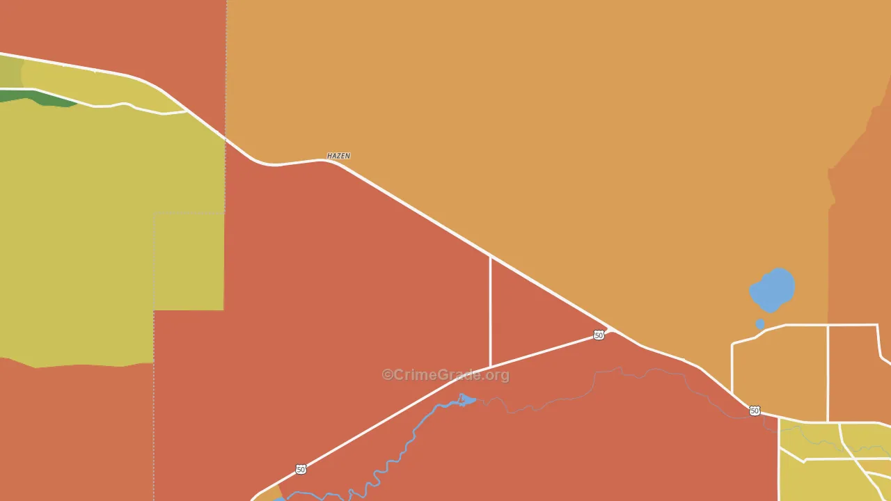 Hazen, NV Map of Robbery Rates