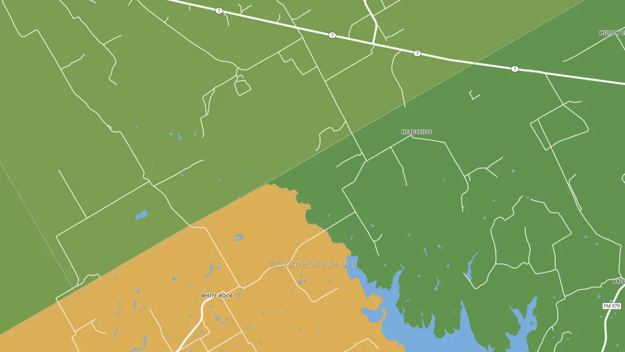 Headsville, TX Map of Robbery Rates