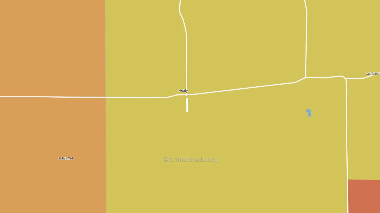 Healy, KS Map of Robbery Rates