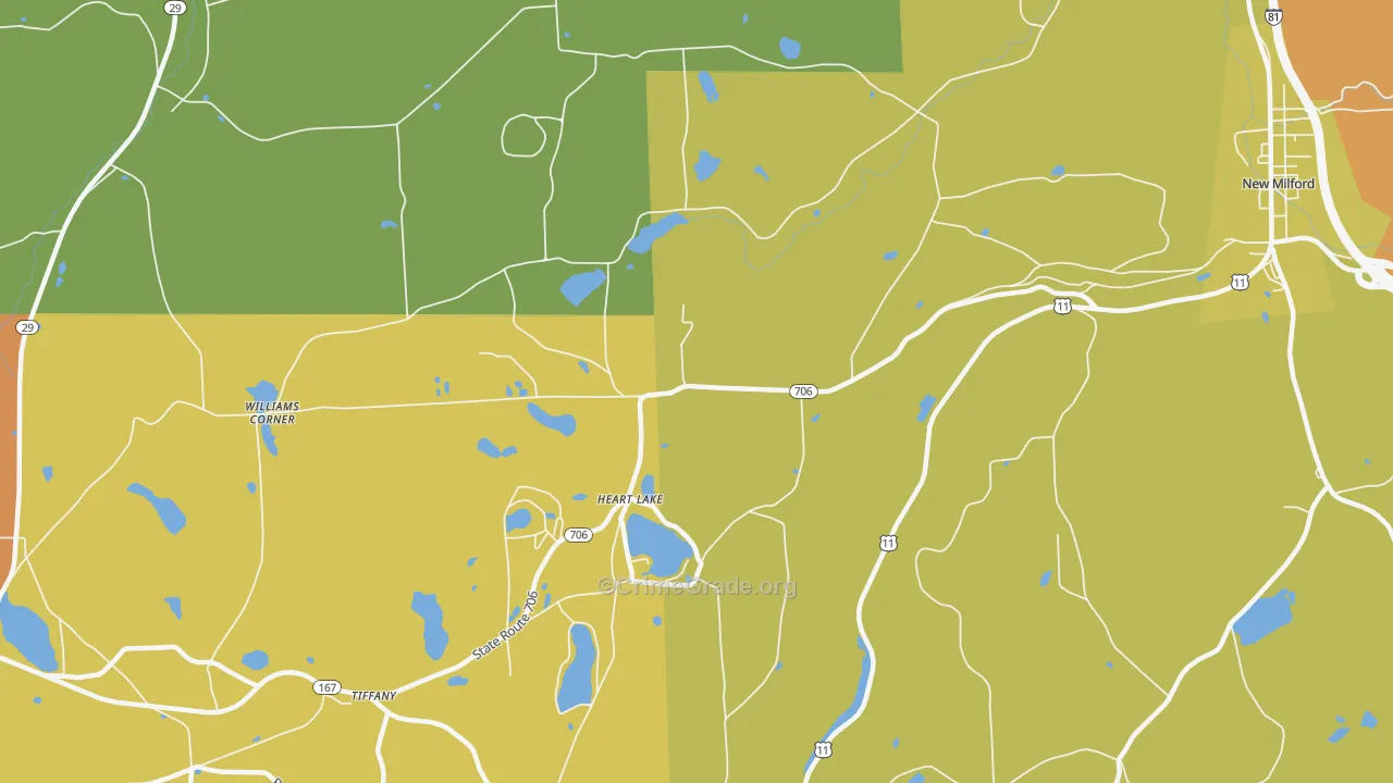 Heart Lake, PA Map of Robbery Rates