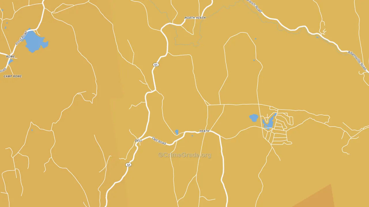 Heath, MA Map of Robbery Rates