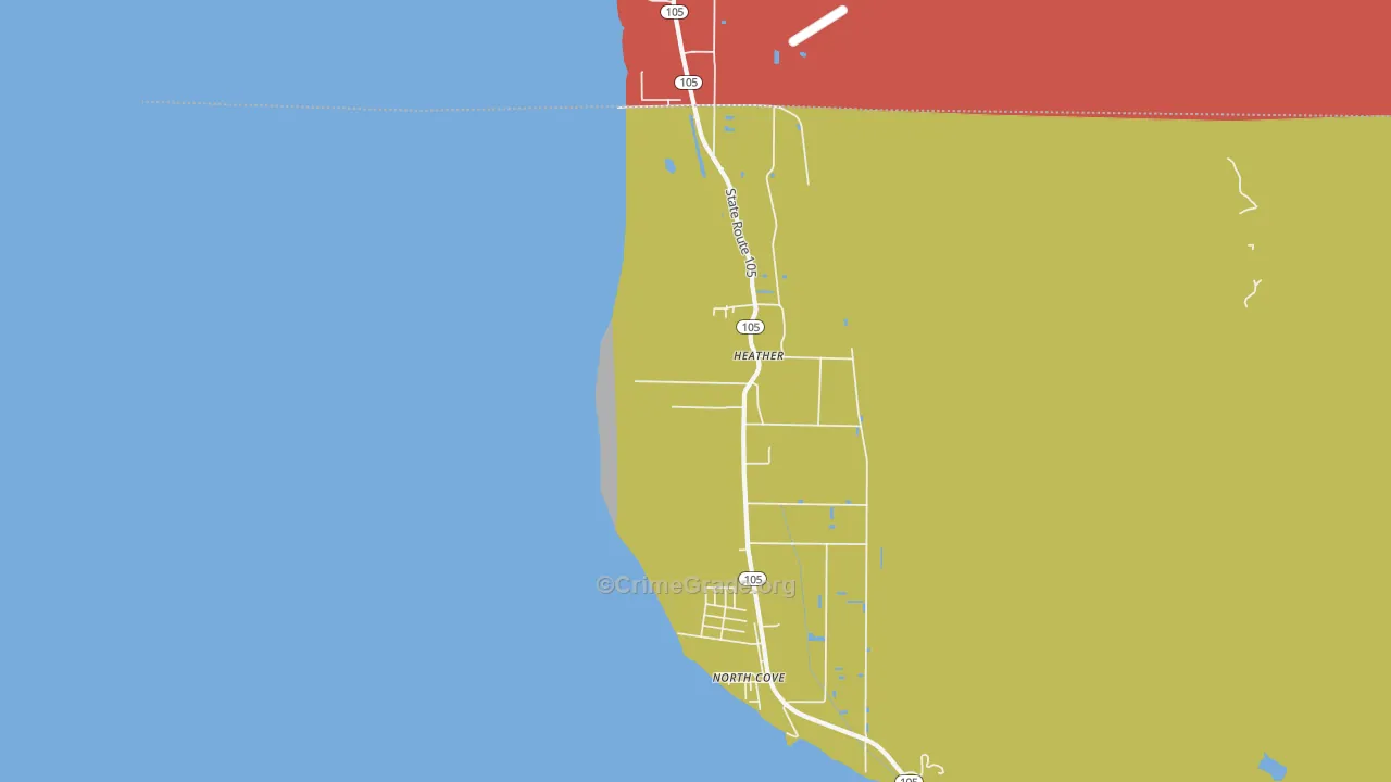Heather, WA Map of Robbery Rates