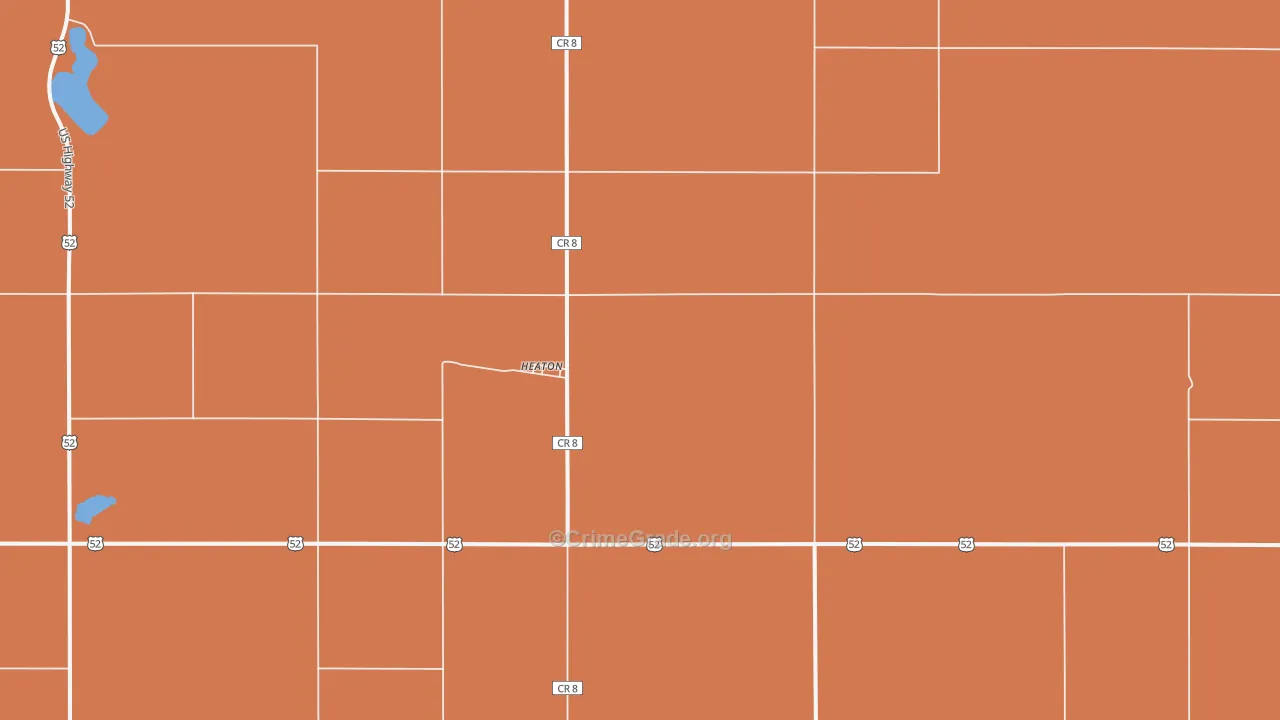 Heaton, ND Map of Robbery Rates