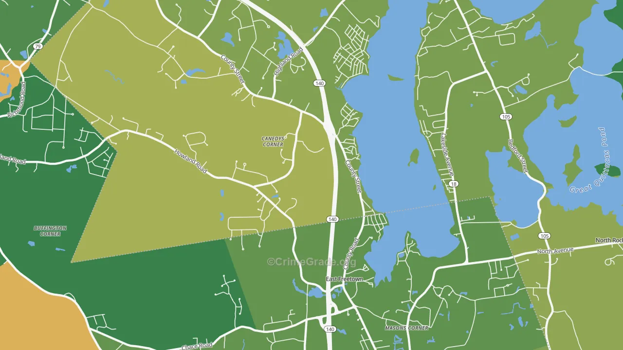 Heaven Heights, MA Map of Robbery Rates