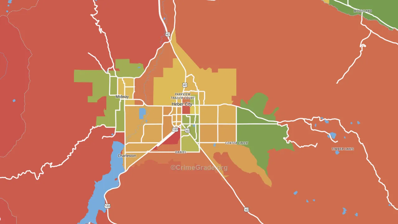 Heber City, UT Map of Robbery Rates