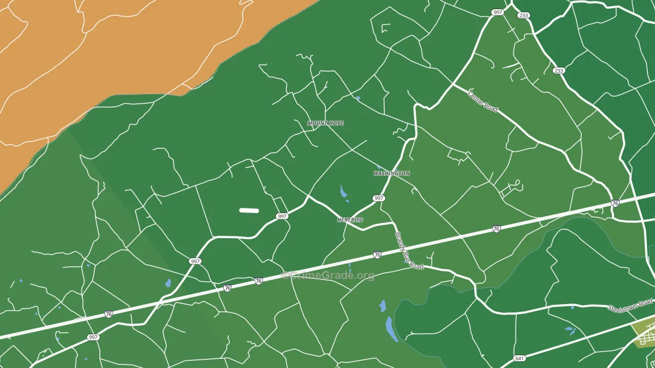 Heberlig, PA Map of Robbery Rates