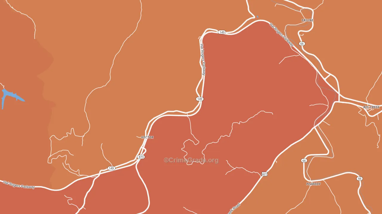 Hector, KY Map of Robbery Rates