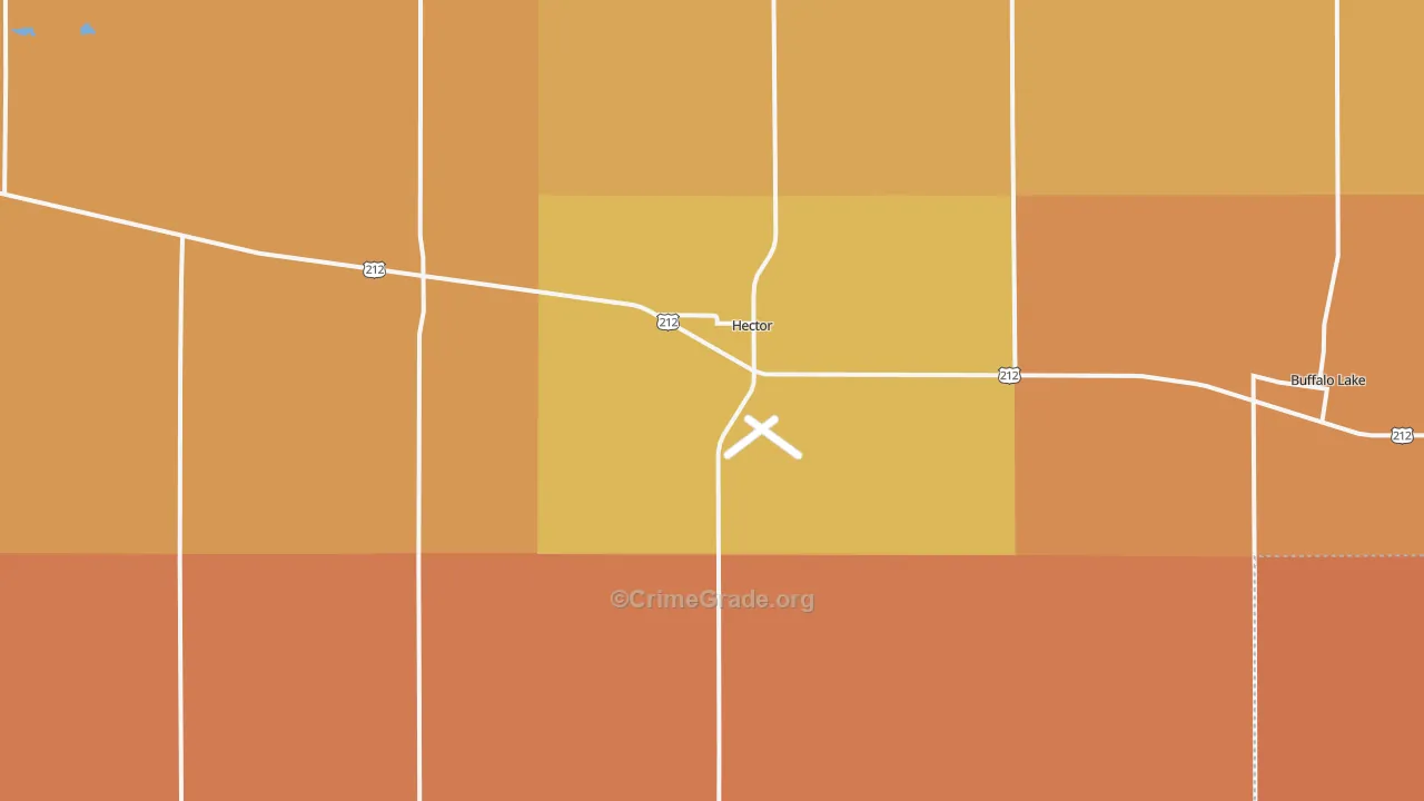 Hector, MN Map of Robbery Rates