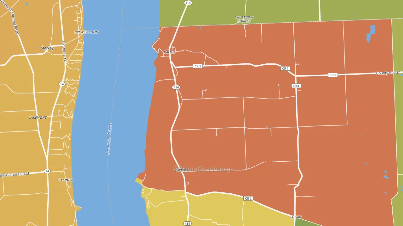 Hector, NY Map of Robbery Rates