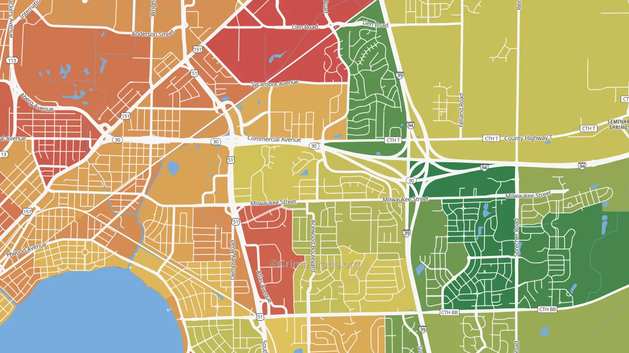 Heistand, Madison, WI Map of Robbery Rates