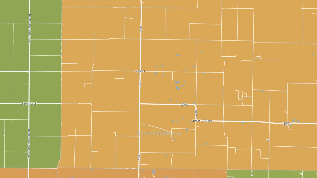 Helena, IL Map of Robbery Rates
