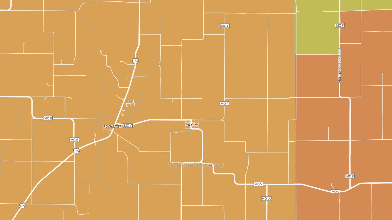 Helena, MO Map of Robbery Rates