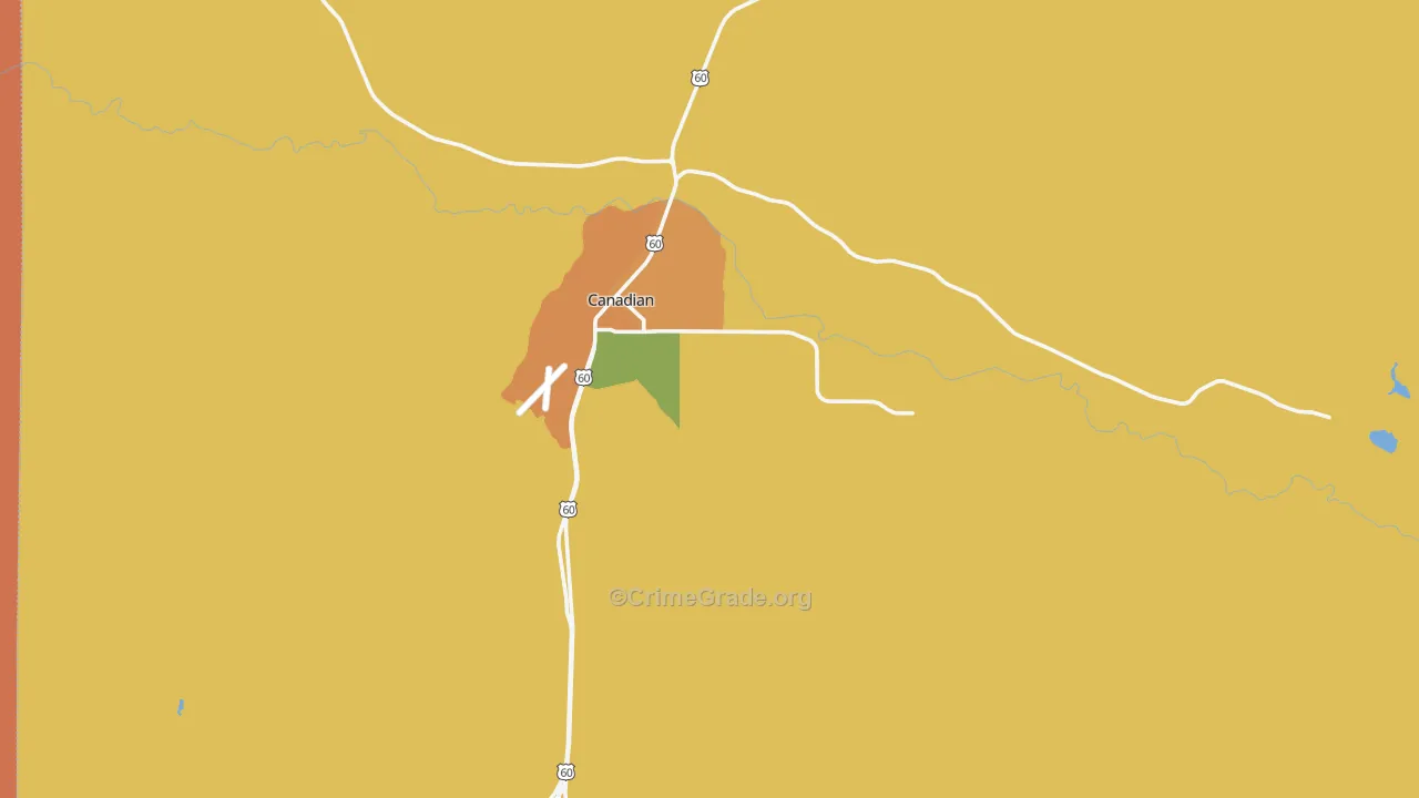 Hemphill County, TX Map of Robbery Rates