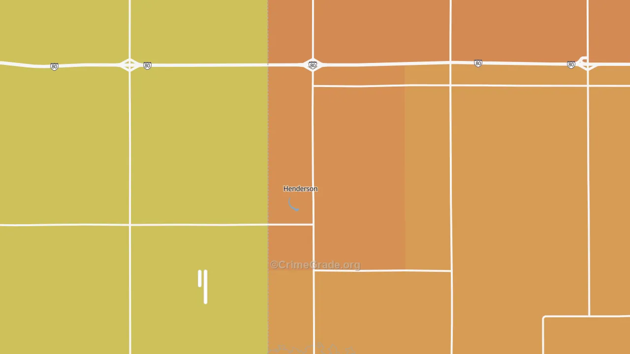 Henderson, NE Map of Robbery Rates
