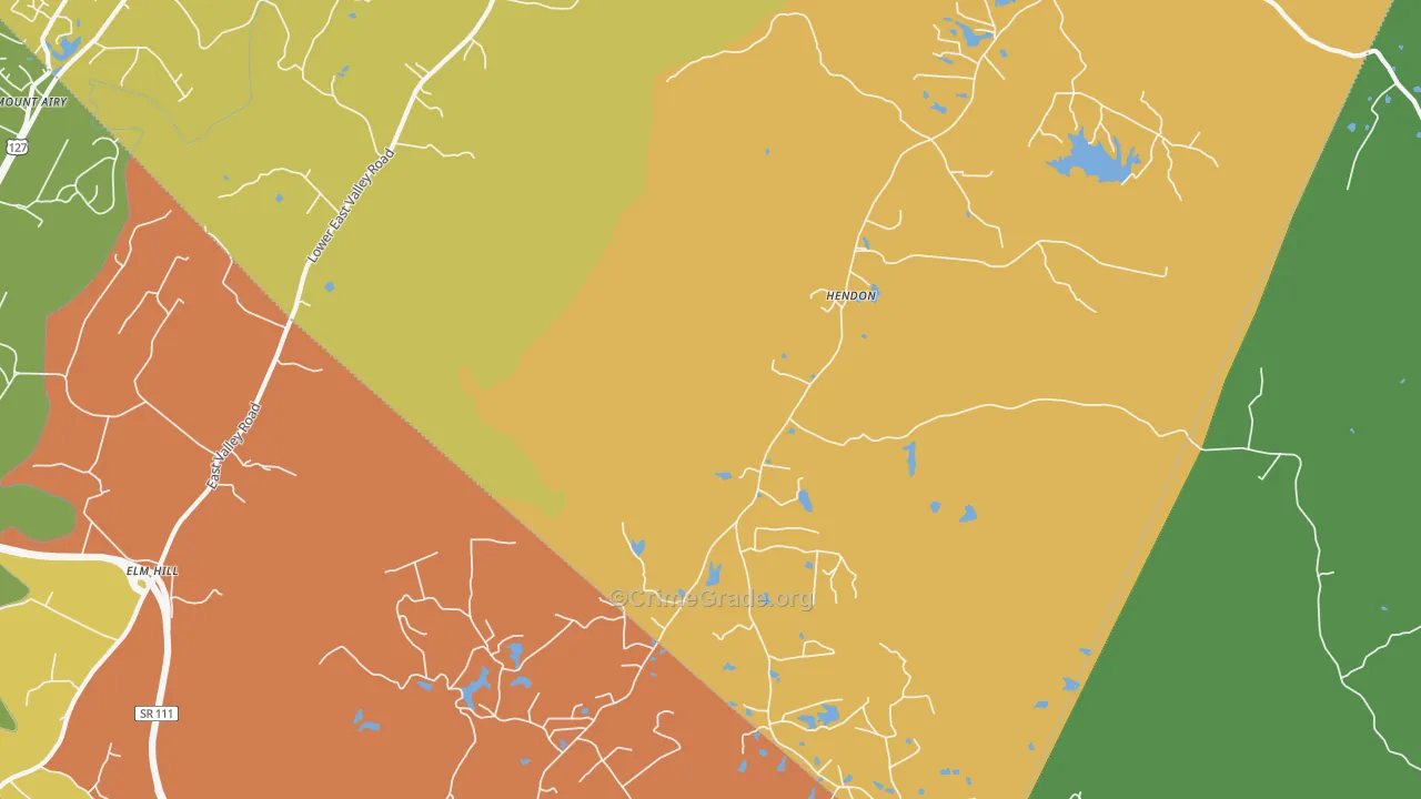 Hendon, TN Map of Robbery Rates