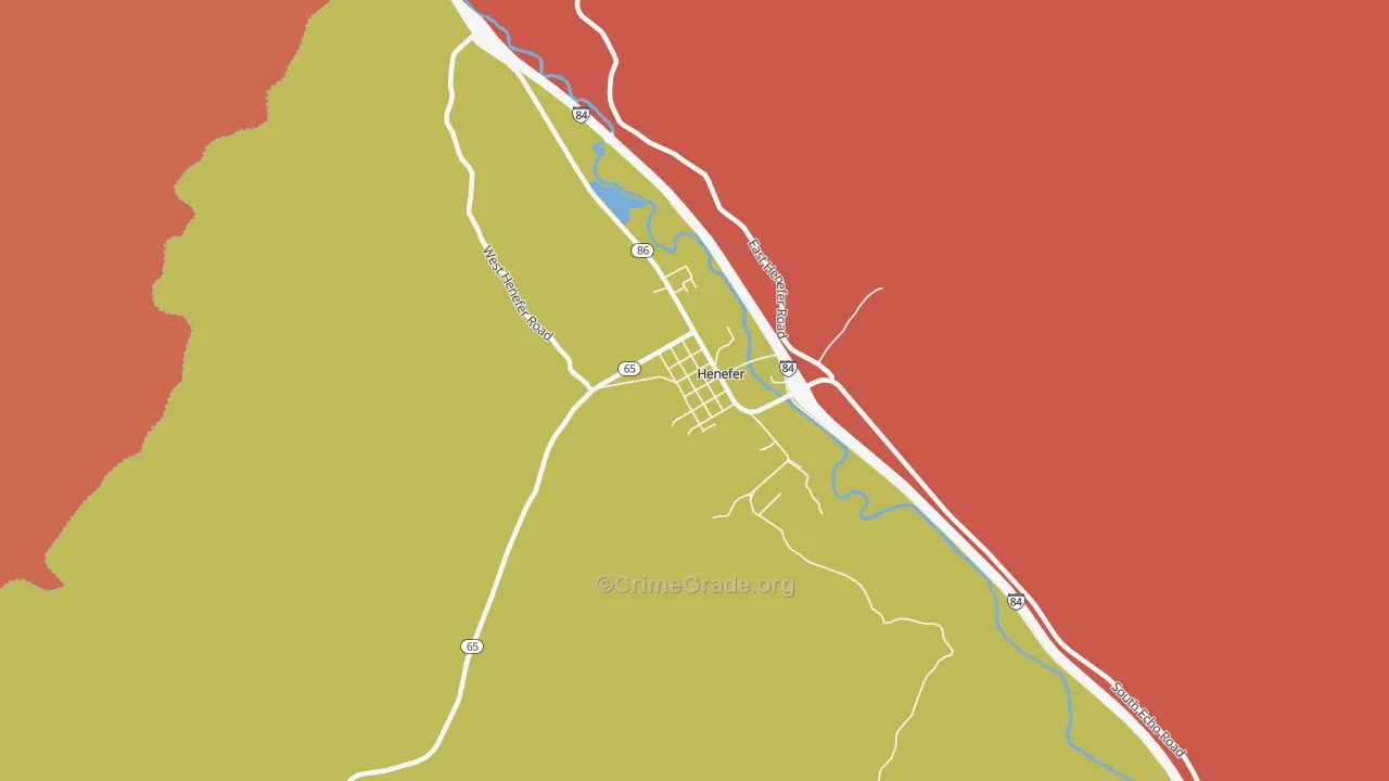 Henefer, UT Map of Robbery Rates