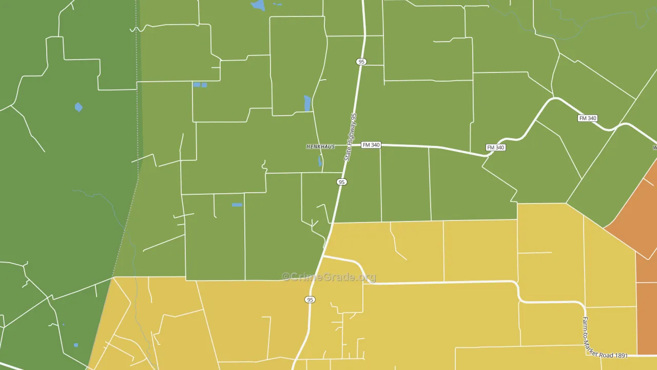 Henkhaus, TX Map of Robbery Rates