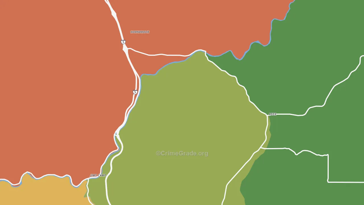 Henley, CA Map of Robbery Rates