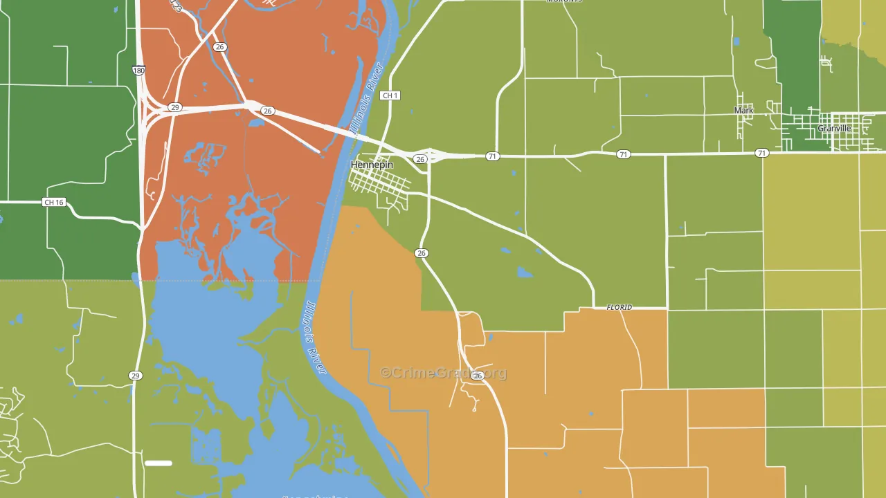 Hennepin, IL Map of Robbery Rates