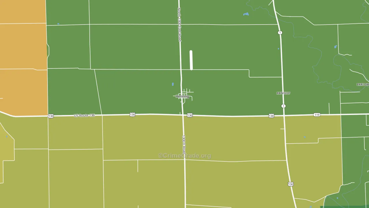 Henning, IL Map of Robbery Rates